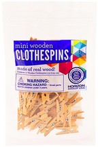 50 Mini REAL WOOD Clothespins Very small 1&quot; clothes pin clamp HORIZON 21... - $22.32