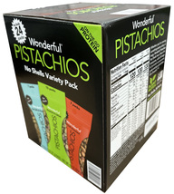 Wonderful Pistachios, No Shell, Variety Pack, .75 oz, 24-count Healthy S... - $29.99