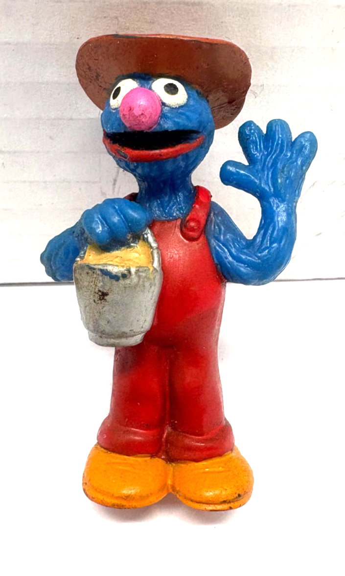 Sesame Street FARMER GROVER Red Overalls 2 1/2&quot; Cake Topper PVC Figure - $7.92