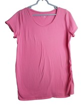 Bump Start Womens Pink Maternity Top Short Sleeve Ruched Sides Size Large - $148.89 MXN
