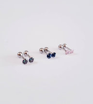 Silver Screw back Stud earrings Threaded backs Earrings Crystal Color studs mult - £19.99 GBP
