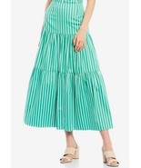 Gianni Bini Women&#39;s Helen Tiered Ruffle Striped A-Line Maxi Skirt Green ... - $81.22 CAD