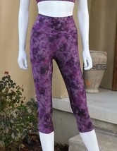 Athleta Salutation Stash Pocket Printed Cropped Tight, XST floral tie dye purple - £33.23 GBP