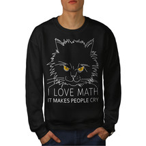 I Love Math Jumper Funny Cat Quote Men Sweatshirt - £15.02 GBP