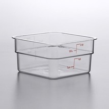Cambro 2 Qt. Clear Sq Food Storage Container w/Winter Rose Grad w/stand -40-210F - £51.67 GBP