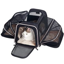 Outdoor dog portable handbag; 4 Sides Expandable Cat Carrier Bag with Removable  - £41.41 GBP