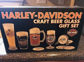 Harley-Davidson® Craft Beer Glass Gift Set, 4 Glasses NEW - £47.74 GBP