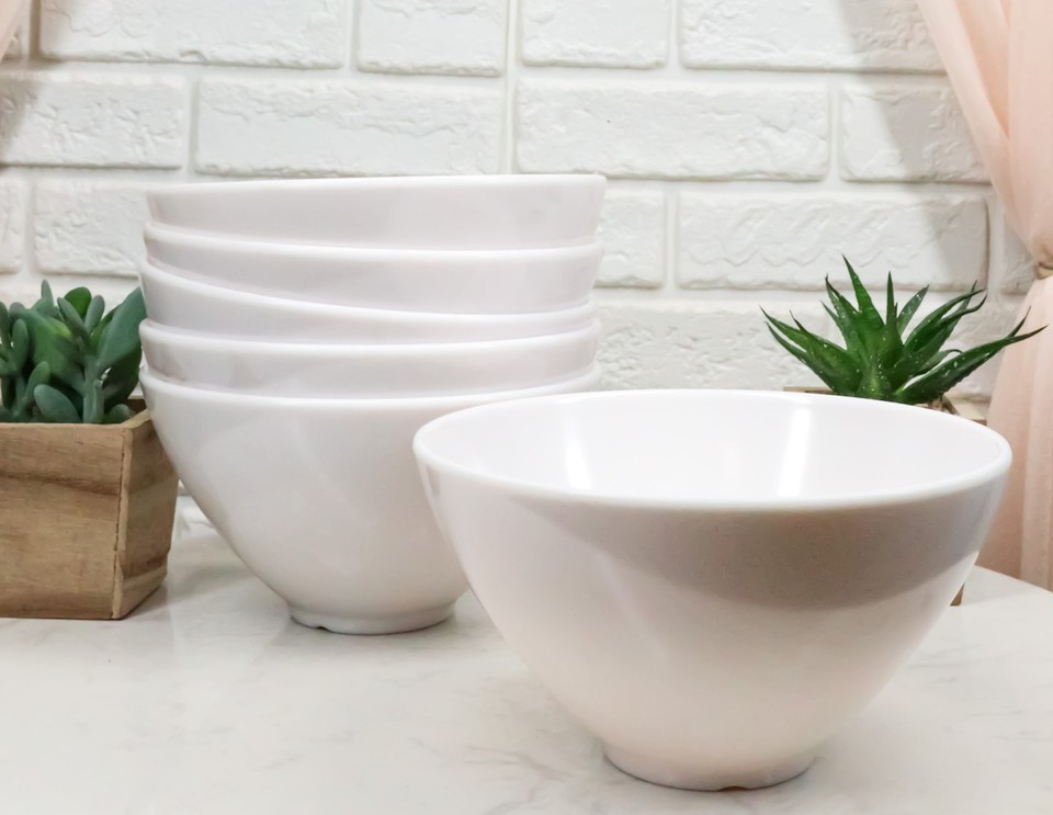 Restaurant Supply Contemporary Round White Jade Melamine Soup Salad Bowl... - $39.99