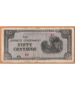 PHILIPPINES ND(1942)  Fine 50 Centavos Banknote Japanese Government P- 105 - £1.57 GBP