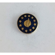Vintage Dark Blue With Gold Tone Olympic Flame &amp; Stars Lapel Hat Pin - £6.59 GBP