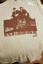 Large The Blues Brothers &quot;We&#39;re On A Mission From God&quot; Gray T-Shirt Mens  - $16.99