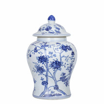 Blue and White Blossom Tree Porcelain Temple Jar 19&quot; - £194.54 GBP