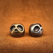 Brass Skull Bead, Knife Lanyard Bead, Halloween EDC Charm - $6.99
