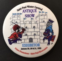 St. Paul Minnesota Winter Carnival Antique Show Exhibitor Button Pin 199... - £7.81 GBP