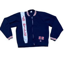 Champion Vintage JR BILLS Full Zip Bomber Jacket in Royal Blue/White/Red Size XL - $46.43
