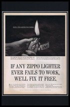 1965 Zippo Lighter Framed 11x17 ORIGINAL Vintage Advertising Poster - £54.52 GBP
