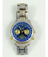 RARE Vintage Citizen Eco-Drive Titanium Self Winding Watch Blue &amp; Gold G... - £392.93 GBP