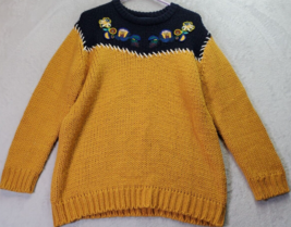 Zara Sweater Womens Medium Multicolor Knit Heavy Long Sleeve Crew Neck Pullover - £22.11 GBP