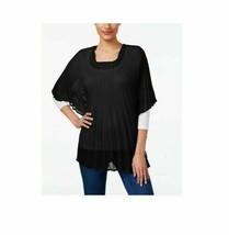 Womens Pleated Tunic Night Shawl Scarf Black Collection XIIX $38 - NWT - £7.10 GBP