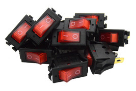 10 Pack 12 Volt Lightning Red Led Rocker Mini Switch On Off Car Automotive - £21.61 GBP