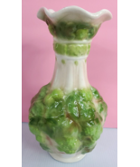 VTG Sculptured Hand Painted Hobnail Texture 3D Vase 1983 Mint - £6.85 GBP