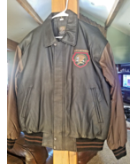 Vtg North American Hunting Club Life Member Leather Bomber Aviator Jacke... - $135.00
