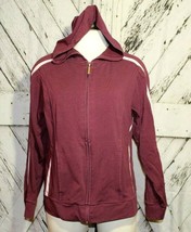 Womens Gloria Vanderbilt Sport Hooded Stretch Pink Workout Jacket Zip Si... - £9.46 GBP
