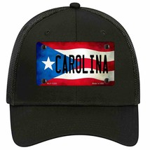 Carolina Puerto Rico Flag Novelty Black Mesh License Plate Hat - $28.99