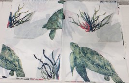 Thin Peva Vinyl Tablecloth 60&quot; Round (4-6 People) Sea Turtles &amp; Sea Grass, Gr - £7.11 GBP