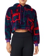 Fila Logo Fleece Sweater Green Purple Red Hoodie Size Small Cropped Womens - $34.65