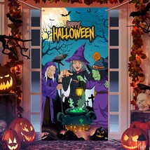 Halloween Witch Door Set Halloween Party Decoration Witch Background Banner Hall - £14.38 GBP