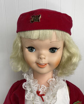 Walt Disney Productions 1960’s Uneeda Pollyanna 32” Doll w/ Red Velvet Outfit - £70.78 GBP
