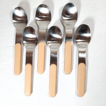 Vintage DANSK 6 spoons SUMMER HOUSE Cream Handles Gunnar Cyren teaspoons tan - £23.18 GBP