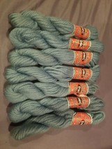 Vintage DMC Laine broder  #1 blueish green yarn 7pcs NEW NOS Germany 820*99 - $17.88