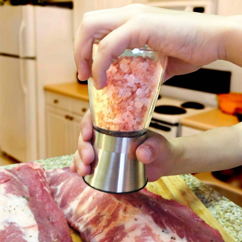 Salt and Pepper Shaker Grinder Set Stainless Steel Mill with Adjustable Coarsene Item image 4