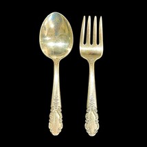 Vintage Rogers Sterling Silver Bridal Veil Baby Fork Spoon Child Set 4 1... - $62.69