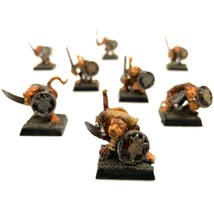 WFB Skaven Clanrat Regiment 8x Hand Painted Miniature Plastic Ratfolk Rat - £74.70 GBP