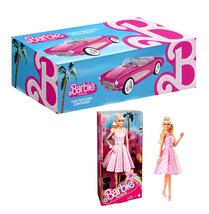 Barbie Movie Pink Corvette Popcorn Container + Barbie Doll NIB &amp; Hot Wheels - £63.20 GBP