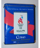 Metal tin box Atlanta 1996 Olympic games souvenir Curad adhesive bandages - £14.15 GBP