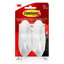 Command Designer Hooks, Large, White, 2 Hooks, 4 Strips 1 Pack - £6.37 GBP