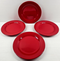 4 Waechtersbach Red Salad Plates Set Smooth Serving Table Rim Dishes Ger... - £36.40 GBP