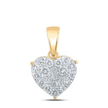 10kt Yellow Gold Womens Round Diamond Heart Pendant 1/2 Cttw - £357.00 GBP