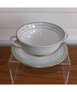 Royal Doulton Berkshire Footed Cream Soup Bowl and Saucer Vintage Fine Chinaware - $18.00