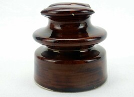 Antique Porcelain Electrical Insulator, Chocolate Brown, Unglazed Base, ... - $19.55