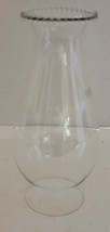 Vintage 7 3/8&quot; Clear Glass Beaded Rim Hurricane Chimney Lamp Light Shade... - $18.81