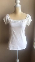 Vossa Nova Womens White Blouse Cap Sleeve Sz M Cap Sleeve  - £19.75 GBP