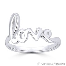 &quot;Love&quot; Word Cursive Script .925 Sterling Silver Right-Hand Fashion Promi... - €17,56 EUR