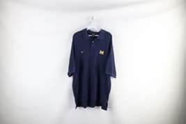 Vtg Nike Mens L Faded Travis Scott Mini Swoosh University of Michigan Polo Shirt - $59.35