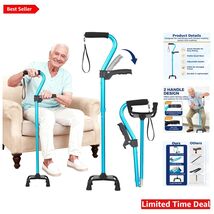 Sleek Adjustable Quad Cane for Balance – Perfect for Recovery and Stability - $72.22