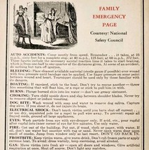 Family Emergency Page 1965 Almanac Health First Aid Safety Ephemera DWNN4 - $378.90 MXN